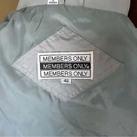 Vintage Members Only Light Grey Jacket Sz 42 Eclectic Grandpa Old School Chic - Picture 5 of 7